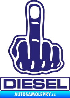 Samolepka Fuck off diesel střední modrá
