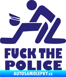 Samolepka Fuck the police 001 střední modrá