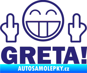 Samolepka Fuck you Greta 002 střední modrá