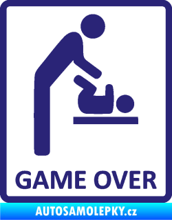 Samolepka Game over varianta baby střední modrá