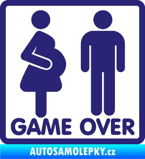 Samolepka Game over varianta jsem v tom střední modrá