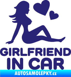 Samolepka Girlfriend in car střední modrá