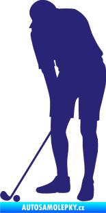 Samolepka Golfista 007 levá střední modrá
