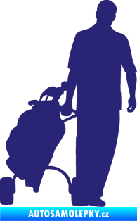 Samolepka Golfista 009 pravá střední modrá