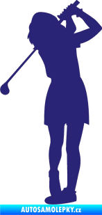 Samolepka Golfistka 014 levá střední modrá