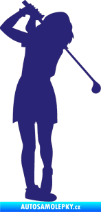 Samolepka Golfistka 014 pravá střední modrá
