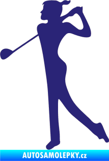 Samolepka Golfistka 016 levá střední modrá