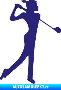 Samolepka Golfistka 016 pravá střední modrá