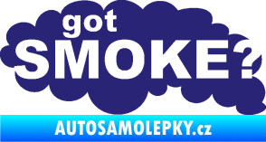 Samolepka Got smoke? nápis diesel dým střední modrá