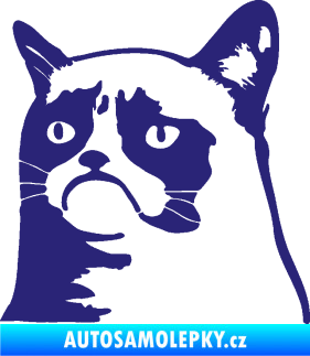 Samolepka Grumpy cat 002 levá střední modrá