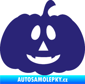 Samolepka Halloween 017 pravá dýně střední modrá