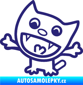 Samolepka Happy cat 001 levá střední modrá