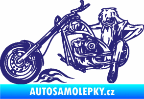 Samolepka Harley 001 levá střední modrá