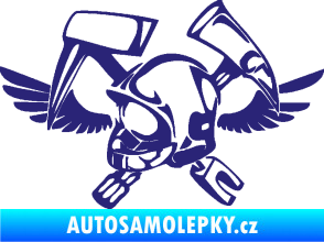 Samolepka Hasič 011 levá helma střední modrá