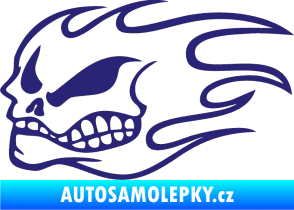 Samolepka Head - lebka - levá střední modrá