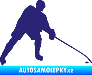 Samolepka Hokejista 002 pravá střední modrá