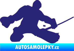 Samolepka Hokejista 015 pravá brankář střední modrá