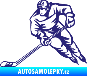 Samolepka Hokejista 030 levá střední modrá