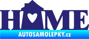 Samolepka Home nápis s domečkem střední modrá