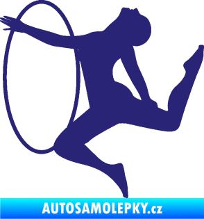 Samolepka Hula Hop 002 levá gymnastka s obručí střední modrá