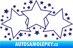 Samolepka Hvězdy a hvězdičky dekor střední modrá