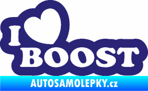 Samolepka I love boost 001 střední modrá