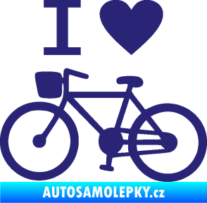 Samolepka I love cycling levá střední modrá