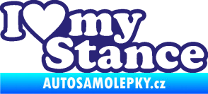 Samolepka I love my stance nápis střední modrá