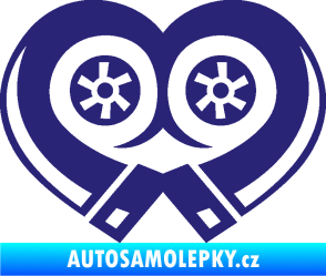 Samolepka I love turbo střední modrá