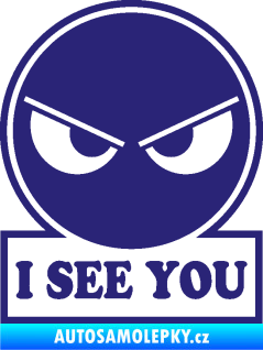 Samolepka I see you smajlík střední modrá