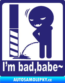 Samolepka I´m bad, babe střední modrá