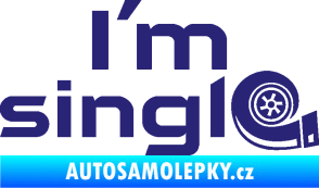 Samolepka I´m single nápis turbo střední modrá