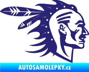 Samolepka Indián 003 pravá střední modrá
