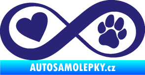 Samolepka Infinity 002 srdce a tlapka levá střední modrá