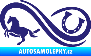 Samolepka Infinity 005 levá koník s podkovou střední modrá