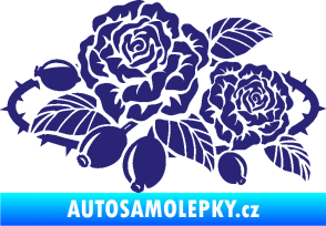 Samolepka Interiér 004 levá růže šípková střední modrá