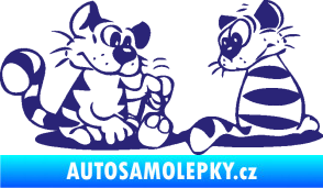 Samolepka Interiér 010 levá kočičky střední modrá