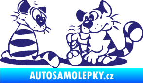 Samolepka Interiér 010 pravá kočičky střední modrá