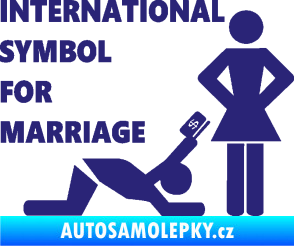 Samolepka International symbol for marriage střední modrá