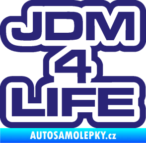 Samolepka JDM 4 life nápis střední modrá