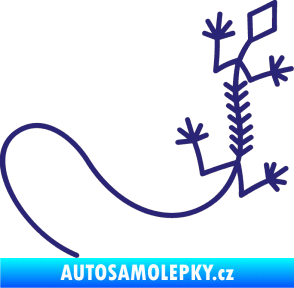 Samolepka Ještěrka 007 pravá střední modrá