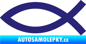 Samolepka Jesus rybička 002 křesťanský symbol střední modrá