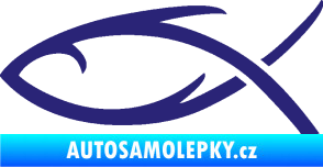 Samolepka Jesus rybička 008 střední modrá