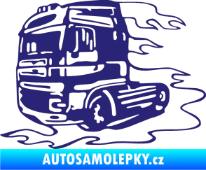Samolepka Kamion 003 levá nákladní auto střední modrá