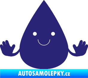 Samolepka Kapka 001 veselá střední modrá