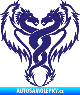 Samolepka Kapota 039 dvojitý drak střední modrá