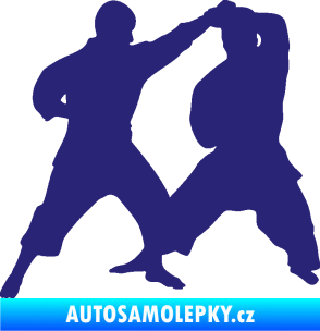 Samolepka Karate 013 levá souboj střední modrá