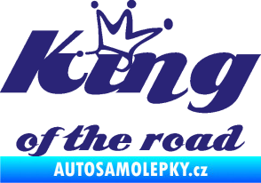 Samolepka King of the road nápis střední modrá