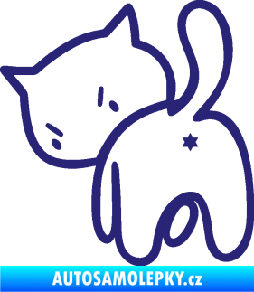 Samolepka Kočičí zadek 003 levá střední modrá