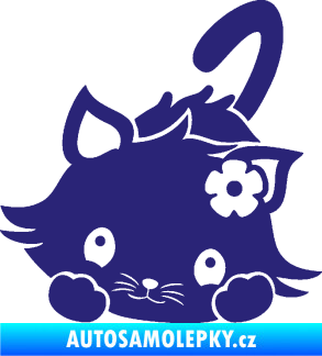 Samolepka Kočka 012 levá střední modrá